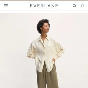 Everlane The Oversized Shirt in butterlite size XS NWT $98